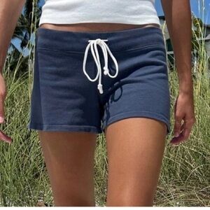 Brandy Melville Navy Blue Drawstring Cotton Shorts